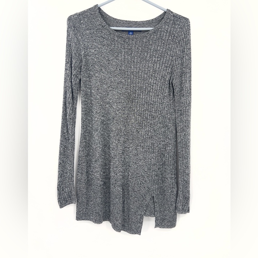 Gray Ribbed Knit Sweater - Picture 9 of 13